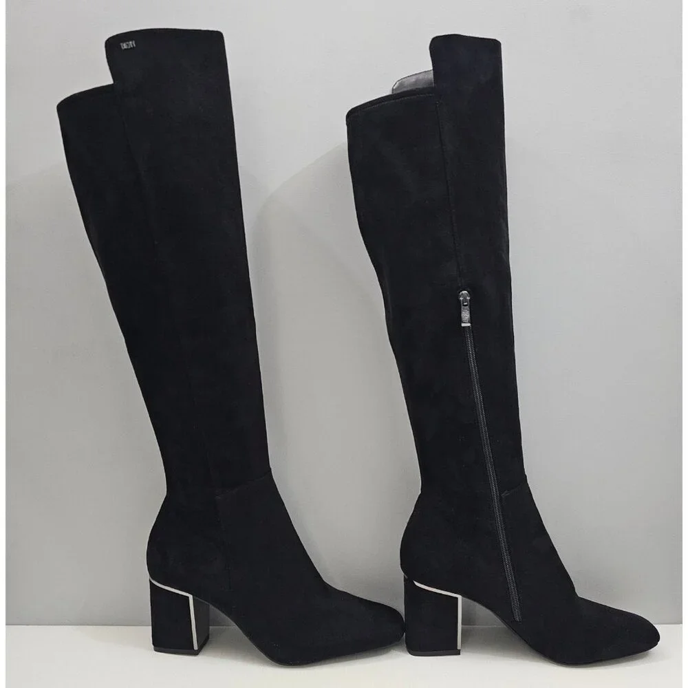 DKNY Cilli Over The Knee Boot Womens 10 Black Block Heel Sleek Dressy Winter NEW